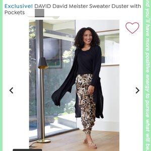 DAVID David Meister Sweater Duster with Pockets
